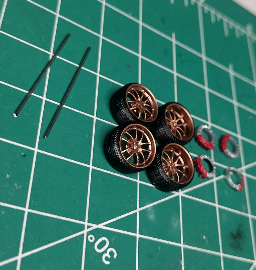 24" rose gold billet wheel 1/64 scale